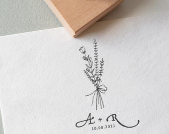 Initials Stamp for Wedding - Custom Logo, Bridal Shower Gift