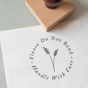 Custom Packaging Stamp, Please Do Not Bend Stamp, Handle With Care Stamp, Fragile Stamp, Eco-Friendly Rubber Stamp