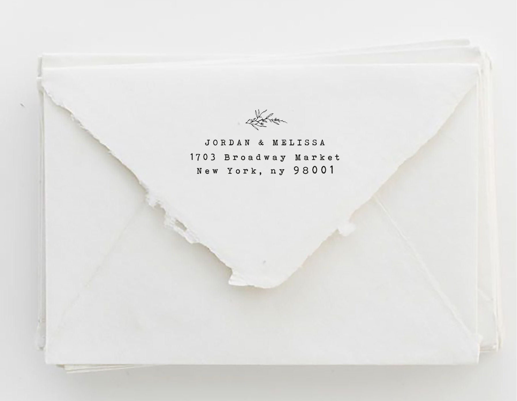 Typewriter Custom Stamp Typewriter Font Stamp Floral Address Etsy