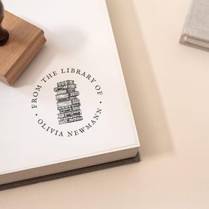Personalized From the Library Of Stamp With Book Illustration