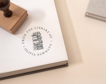 Personalized From the Library Of Stamp With Book Illustration