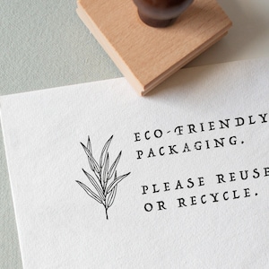 Milieuvriendelijke verpakkingsstempel, hergebruik of recycleer de verpakkingsstempel, milieuvriendelijke rubberen stempel