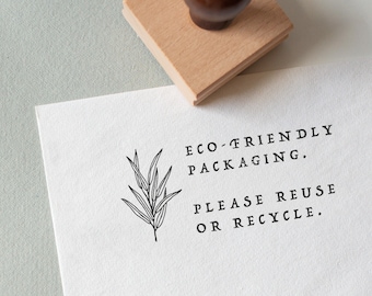 Eco-Friendly Packaging Rubber Stamp - Please Reuse or Recycle