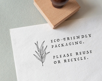 Eco-Friendly Packaging Stamp, Please Reuse Or Recycle Packaging Stamp, Eco-Friendly Rubber Stamp