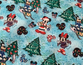 Mickey Mouse Christmas Fabric Christmas Tree Yard Fat Quarter