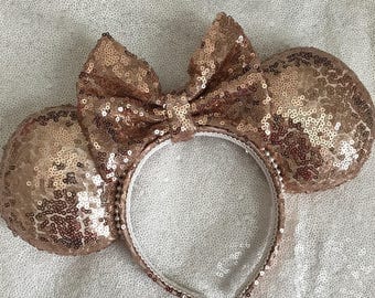 Rose Gold Sparkle Minnie Mouse Ears