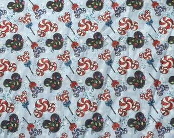 Mickey Mouse Christmas Fabric Peppermint Yard Fat Quarter