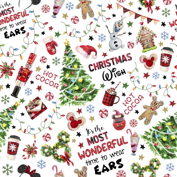 Disney Christmas Fabric Etsy