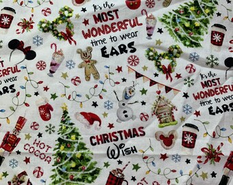 Disney Christmas Fabric Cotton Yard