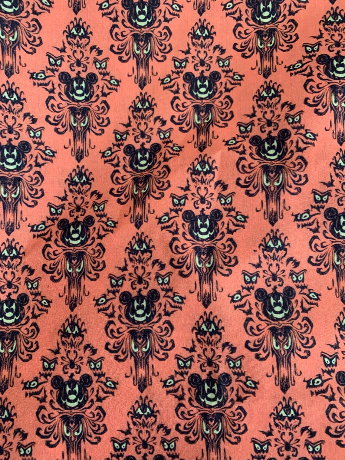 Haunted Mansion Pumpkin Halloween Fabric Etsy