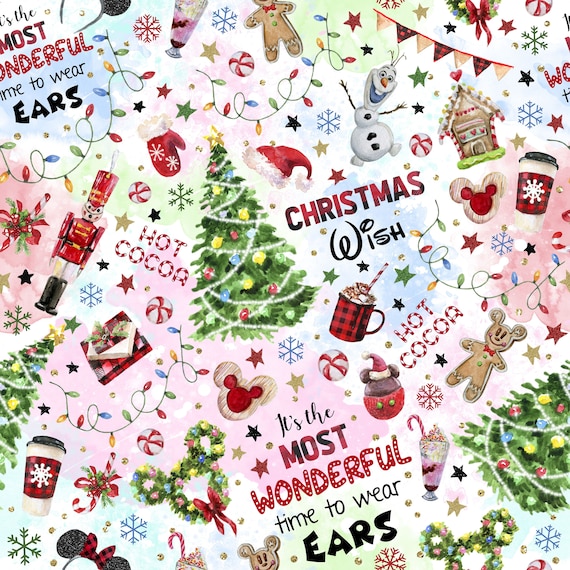 Disney Christmas Fabric Mickey Christmas Tree Yard Fat Quarter 