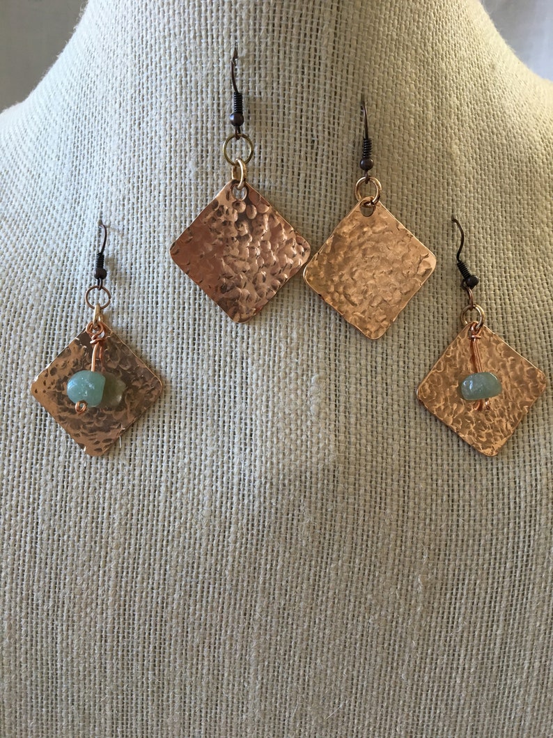 Hand Hammered Copper Earrings Etsy