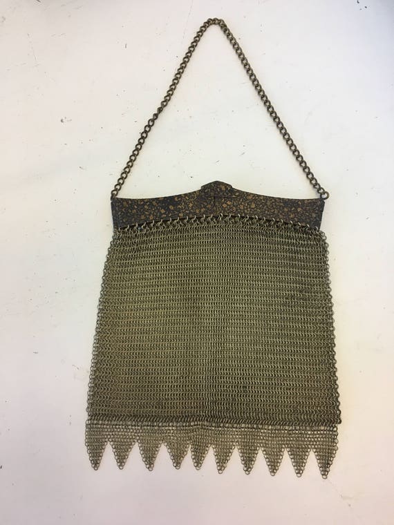 1920's-1930's Heavy Brass Metal Mesh Purse / Handb