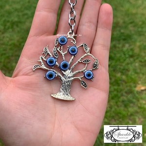 Evil Eye / TREE OF LIFE Keyring / Tree Evil Eye Keyring / Evil Eye Key Ring / Tree Mati Charm / Tree of Life Lucky Keychain