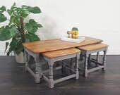 Vintage Nest of 3 Trinity Coffee Tables by Lucian Ercolani for Ercol, 1970s - Refnished - Delivery, UK Europe