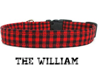 Dog Collar - The William - Buffalo Plaid Dog Collar - Holiday Dog Collar - Winter Dog Collar- Bow Tie Sold Separately