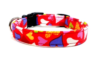 Valentines Dog Collar - The Sweetie - Heart Dog Collar - Flower and Bow Tie Sold Separately