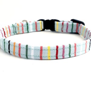 Cat Collar - The Zoe - Striped Cat Collar - Charm Cat Collar - Feline Collar - Breakaway Collar - Safety Cat Collar