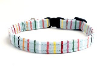 Cat Collar - The Zoe - Striped Cat Collar - Charm Cat Collar - Feline Collar - Breakaway Collar - Safety Cat Collar