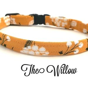 Cat Collar - The Willow - Floral Cat Collar - Bell Cat Collar - Charm Cat Collar - Breakaway Collar