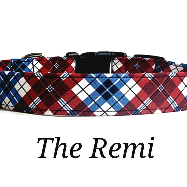 Patriotic Dog Collar - The Remi Dog Collar - Red, White and Blue Palid Collar - 4th of July Dog Collar - Independence Day Collar