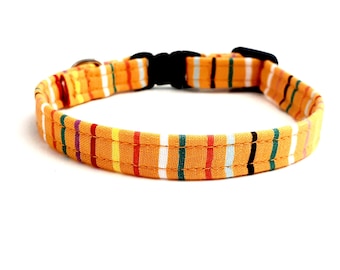 Cat Collar - The Zach - Striped Cat Collar - Charm Cat Collar - Feline Collar - Breakaway Collar - Safety Cat Collar