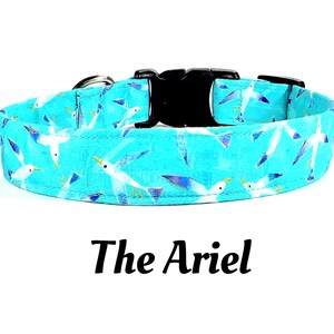 Dog Collar - The Ariel - Coastal Dog Collar - Seabird Dog Collar - Beach Dog Collar - Flower/Bow Tie Sold Separately