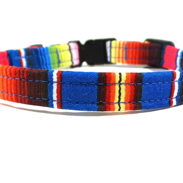 Cat Collar - The Chuy - Serape Print Cat Collar - Bell Cat Collar - Charm Cat Collar - Breakaway Cat Collar