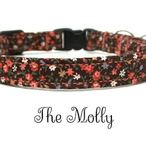 Cat Collar - The Molly - Floral Cat Collar, Bell Cat Collar - Charm Cat Collar - Breakaway Collar -Safety Collar