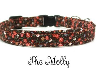 Cat Collar - The Molly - Floral Cat Collar, Bell Cat Collar - Charm Cat Collar - Breakaway Collar -Safety Collar
