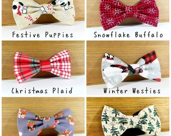 Christmas Bow Tie - Christmas Dog Bow Tie - Holiday Pet Bow Tie