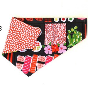 Pet Bandana - Bento Box Joy Pet Scarf - Reversible Bandana, Sushi Cat Bandana - Sushi Dog Bandana