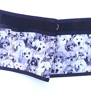 Dog Montage Pooch Pouch - Cotton Dog Training Apron and Treat Pouch - Golf Apron - Teacher Apron
