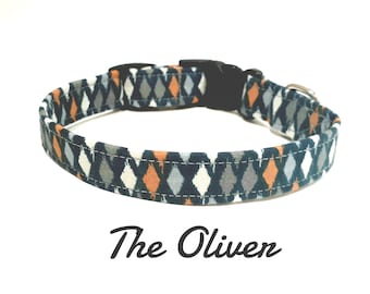 Dog Collar - The Oliver - Geometric Dog Collar - Unisex Dog Collar - Harlequin Dog Collar- Bow Tie Sold Separately