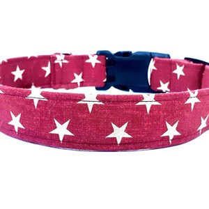 Patriotic Dog Collar - The Liberty Dog Collar - Independence Day Dog Collar - Red and White Star Collar - 4th of July Dog Collar