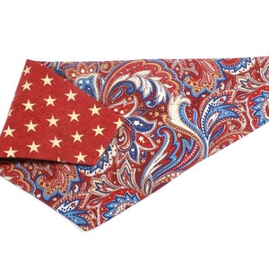 4th of July Pet Bandana -Patriotic Paisley Dog Bandana, Stars Dog Scarf, Patriotic Pet Bandana, 4th of July Cat Scarf/Bandana