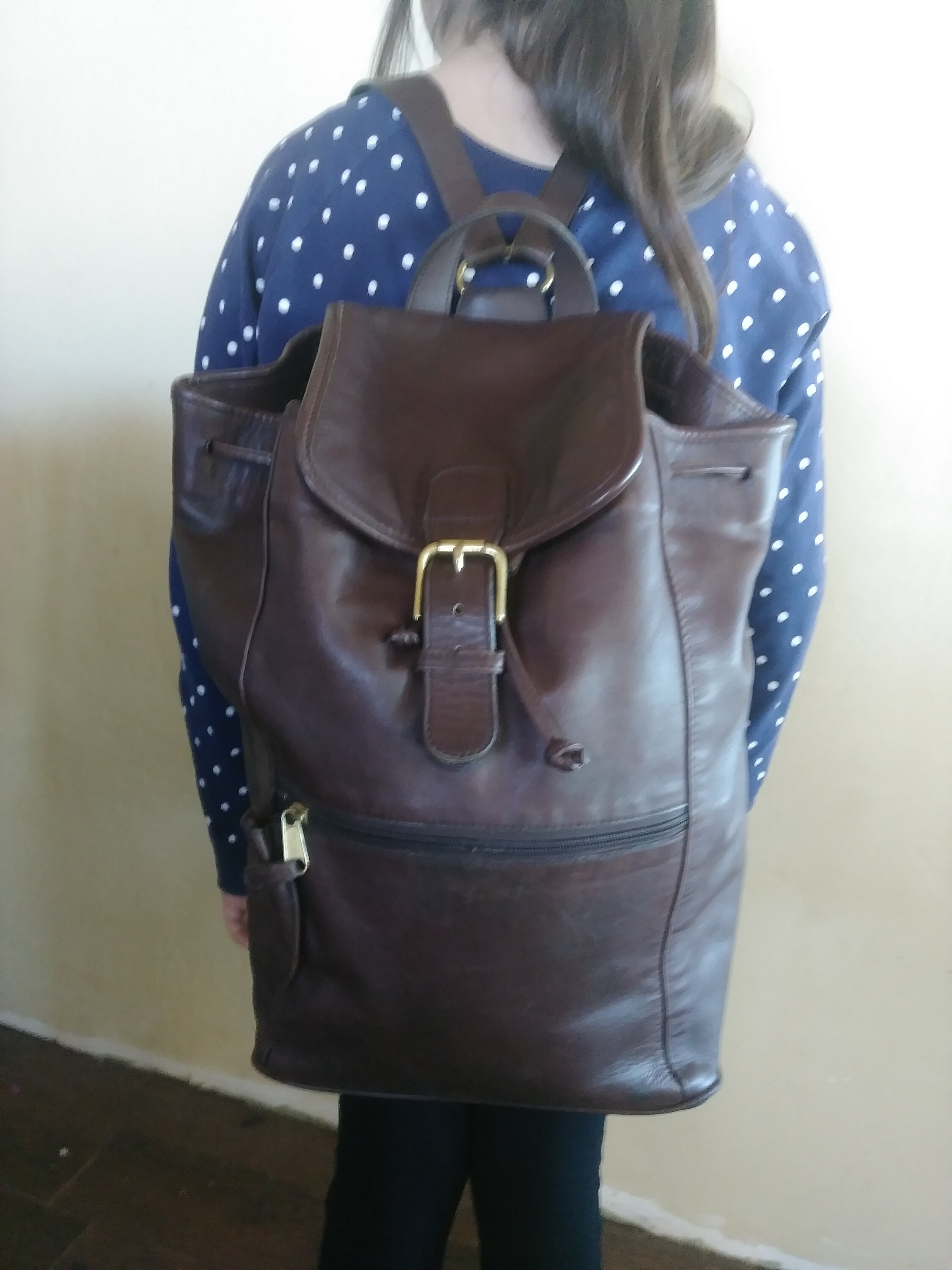 X Largevintage Coach 0519 Leather Dark 
