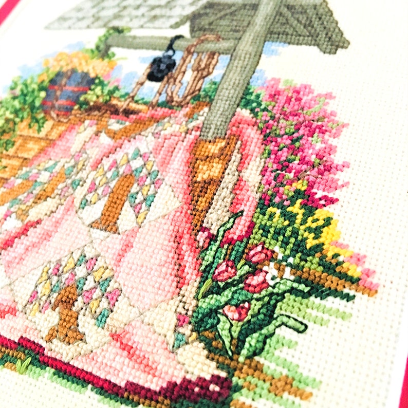 Cross Stitch Floral Wall Art Flower Embroidery Handmade Etsy