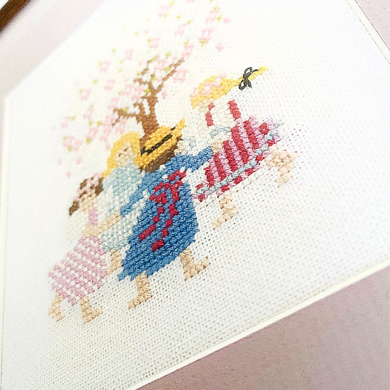 Cross Stitch finished picturedancing girls embroidery decor