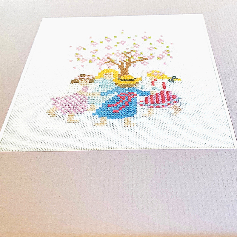 Cross Stitch finished picturedancing girls embroidery decor