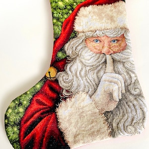 Custom stocking, made to order heirloom stocking, counted cross stitch, handmade stocking, holiday embroidery, Christmas decor, personalized
