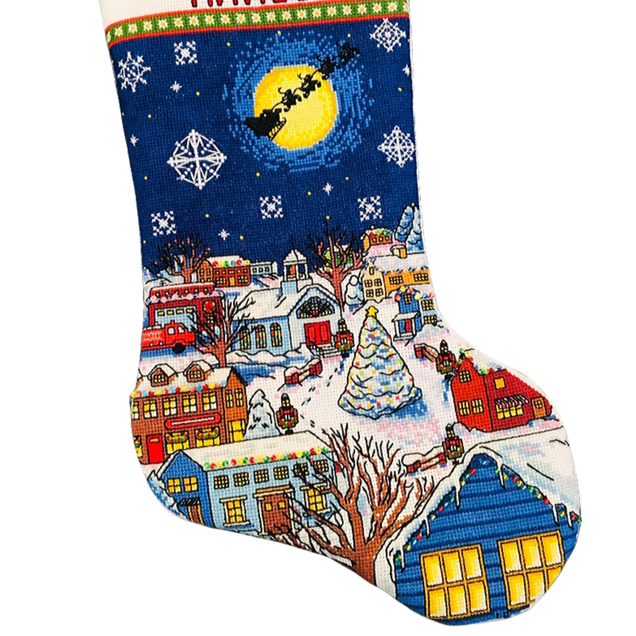 Custom cross stitch Christmas Stocking//personalized handmade Etsy