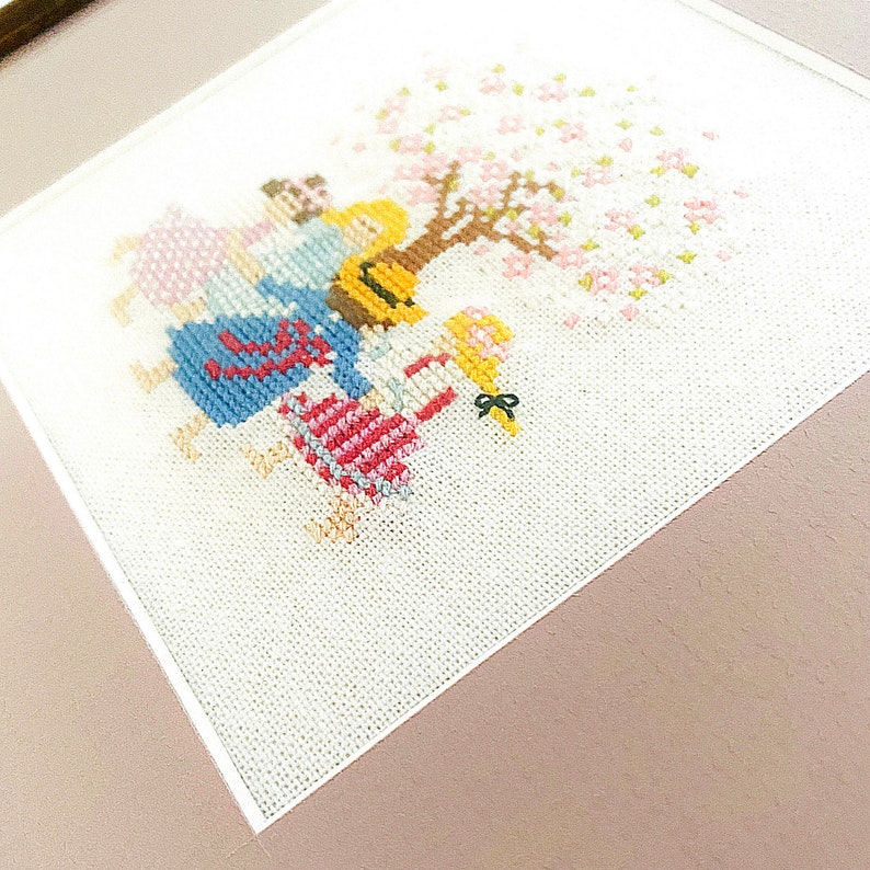 Cross Stitch finished picturedancing girls embroidery decor