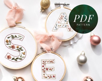 Floral Alphabet Embroidery Pattern | Ornament Embroidery Pattern | Monogram Embroidery Pattern