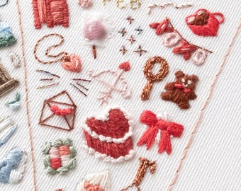 Cute Embroidery Journal Icons | Tiny Embroidery Pattern