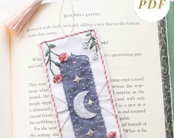 Embroidered Bookmark Digital Pattern: Fantasy DIY Embroidery (PDF Pattern