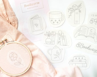 Bookworm Embroidery Stitch and Stick Pack | Reading Craft | Reading Embroidery Kit | Embroidery for Beginners