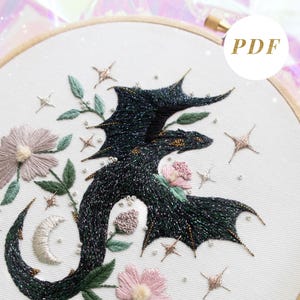 Iridescent Dragon Embroidery Pattern: Fourth Wing Inspired (PDF Guide)