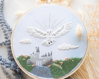 Magic Owl Wizard Castle Embroidery Kit Spring
