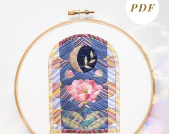 Stained Glass Midnight Garden Embroidery Pattern: Beginner-Friendly (PDF Pattern)